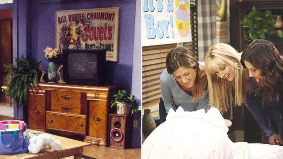 The poster behind the TV and the banner Phoebe bought for Rachel are also up for auction.