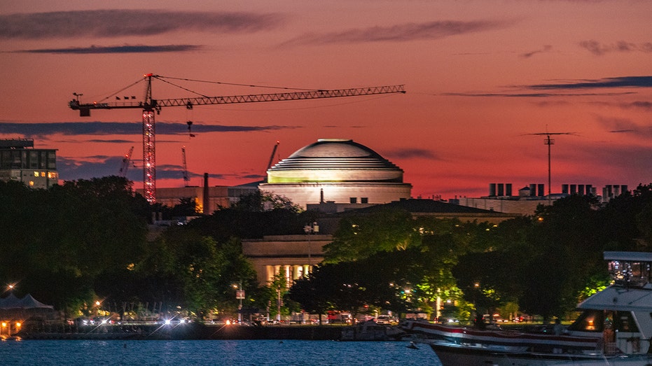 BOSTON, MA - JULY 03: The Great Dome on the Massachusetts Institute of Technology (MIT) campus in Cambridge is seen during the Boston Pops Fireworks Spectacular dress rehearsal on July 3, 2024, from the Charles River Esplanade in Boston, MA. (Photo by Erica Denhoff/Icon Sportswire via Getty Images)