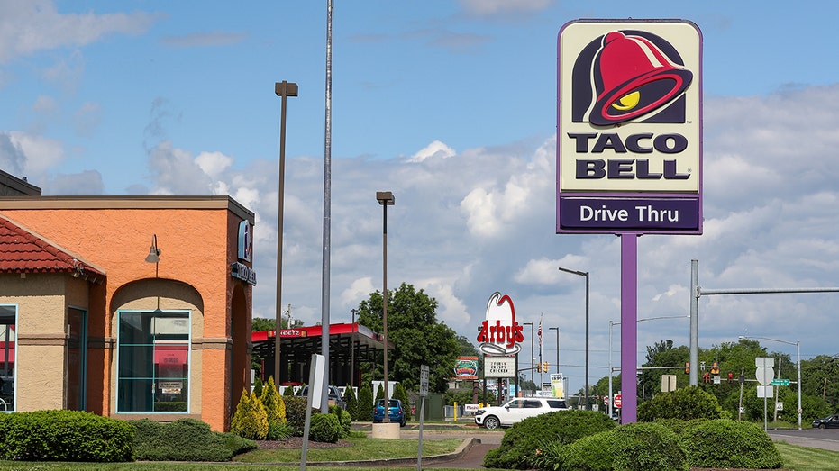 BLOOMSBURG, PENNSYLVANIA, UNITED STATES - 2024/05/19: The logo for Taco Bell is seen on the sign outside of the fast food restaurant. (Photo by Paul Weaver/SOPA Images/LightRocket via Getty Images)