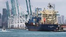 MIAMI, FL - APRIL 29: The AS Savanna cargo ship pulls into PortMiami on April 29, 2020 in Miami, Florida. The government reported that the gross domestic product fell 4.8% in the first quarter, as the coronavirus wreaked the U.S. economy. 