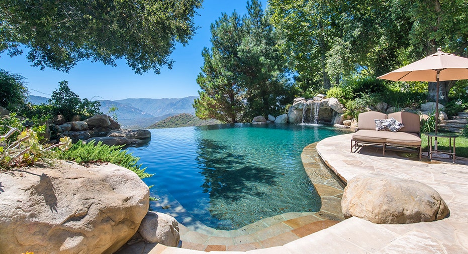 winding pool overlooking canyons