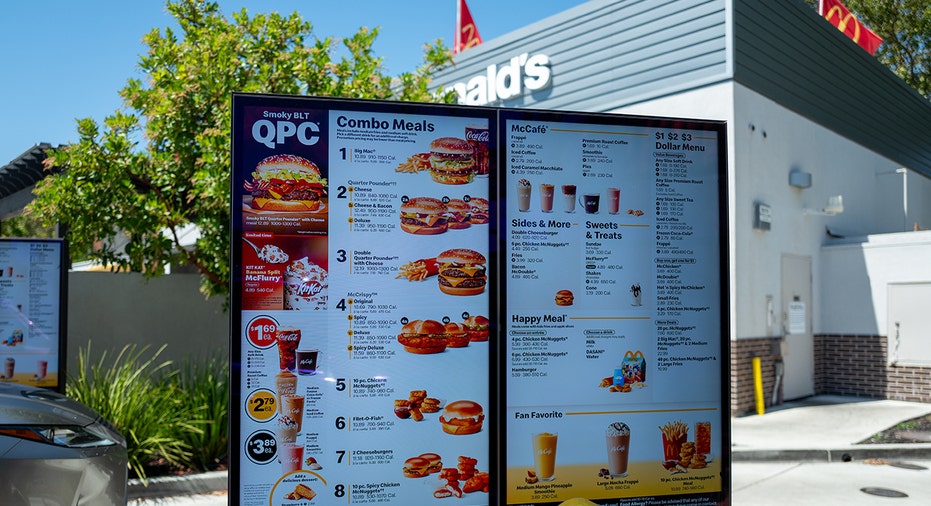 McDonald's drive-thru menu in California