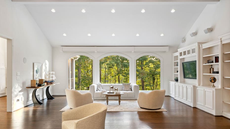 vaulted living room