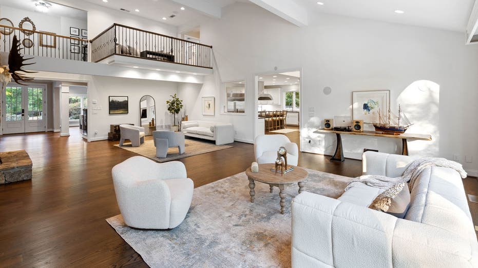 balcony overlooking living room