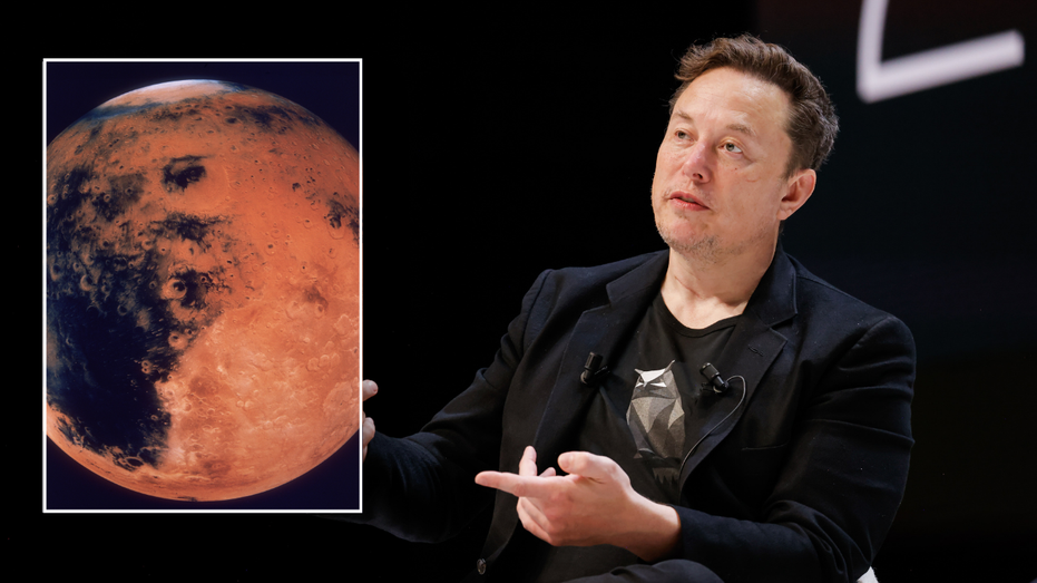 Gambar terpisah Mars dan Musk