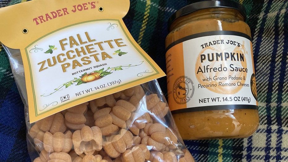 pumpkin pasta and alfredo sauce from trader joe's