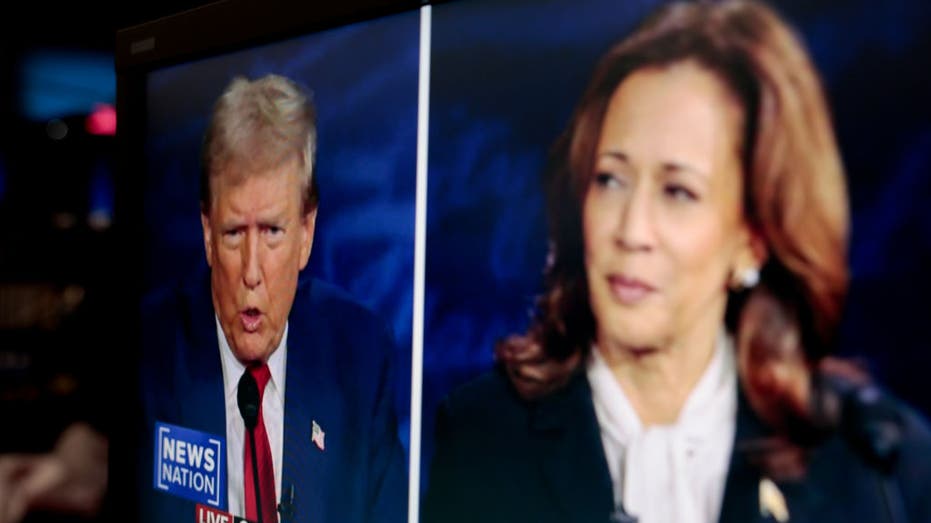 Trump and Harris on screen