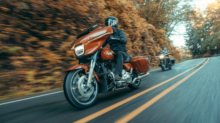 A Harley-Davidson CVO Street Glide motorcycle.