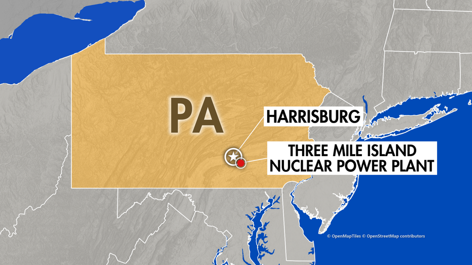 Three Mile Island Pennsylvania map