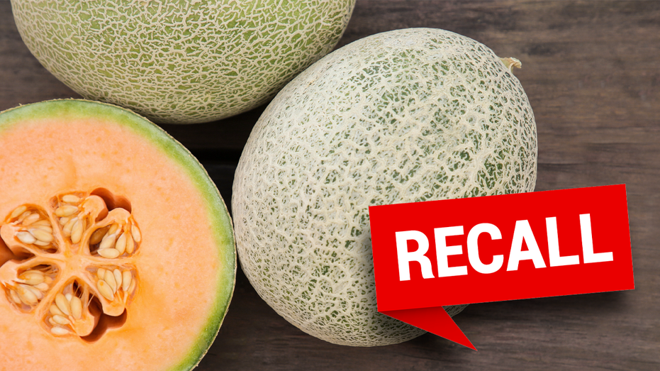 Cantaloupes with recall sticker