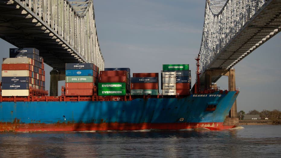 Container ship at the Port of New Orleans