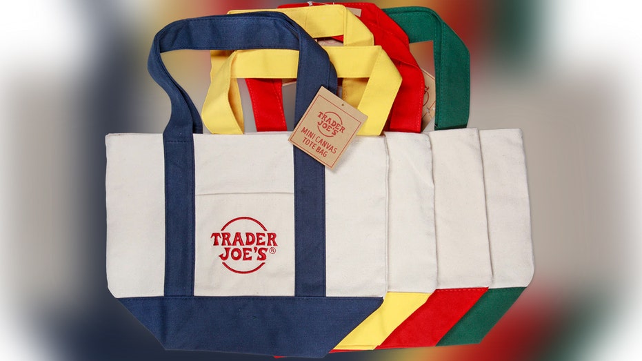 Trader Joe's mini tote bags in all 4 colors