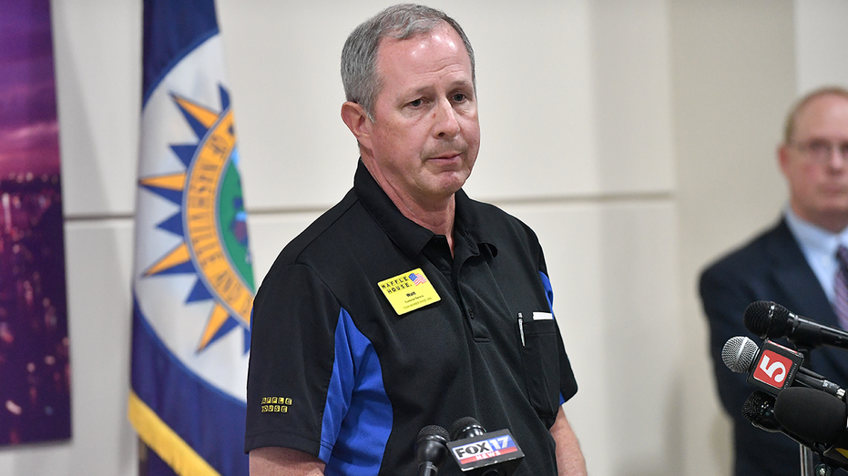 Waffle House CEO Walt Ehmer speaks to the press