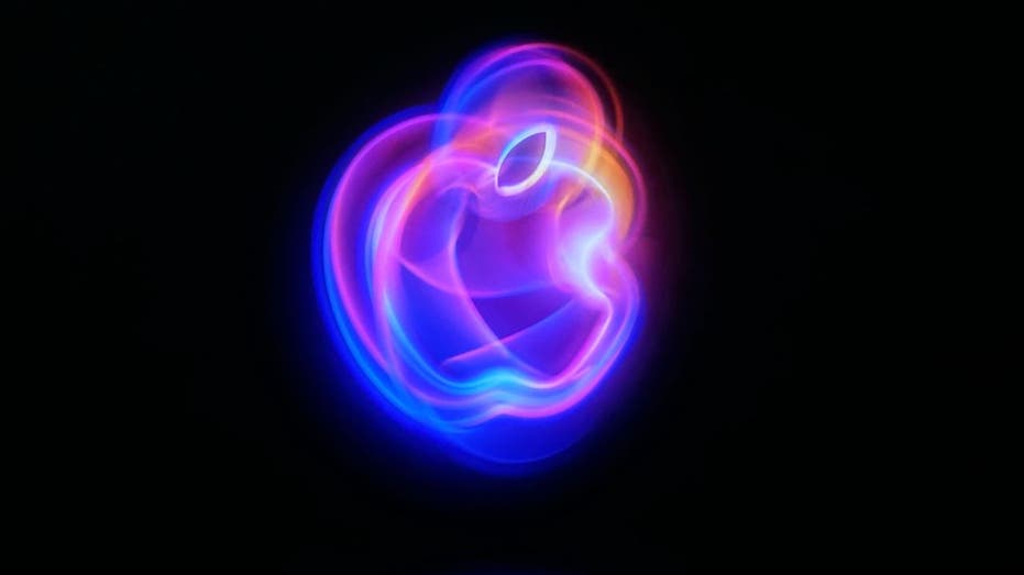 glowing Apple logo