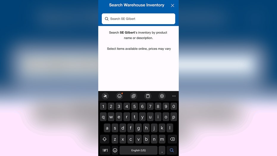 Costco search warehouse inventory app page