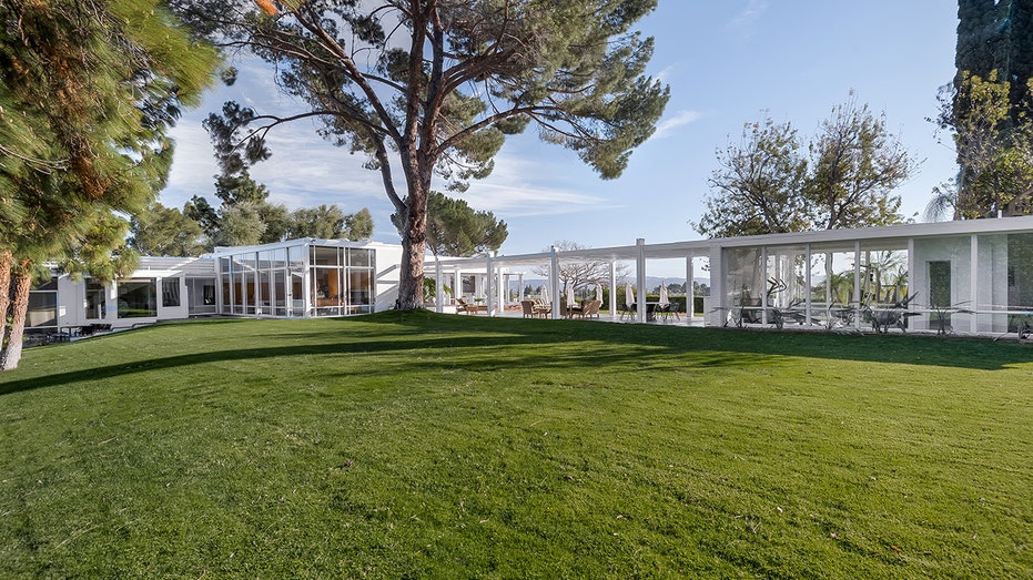 The home sits at the end of a mile-long driveway and overlooks the San Fernando Valley.