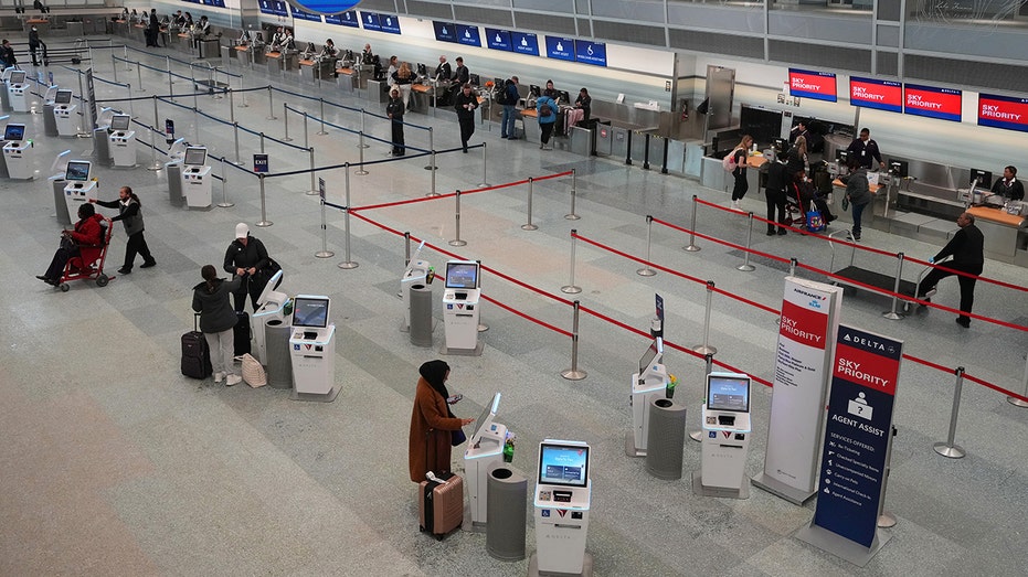 MINNEAPOLIS-ST. PAUL INTERNATIONAL AIRPORT - FEBRUARY 2023: Few passengers made for short lines ahead of an impending snowstorm forecasted to hit the Twin Cities later in the day, Wednesday, Feb. 22, 2023 at MSP Airport Terminal 1. (Photo by Anthony Souffle/Star Tribune via Getty Images)