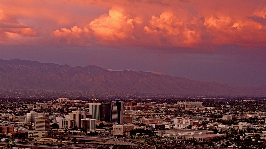 Sunset over Tucson, with Santa Catalina mountains in the background, tucson,az (Photo by Wild Horizons/Universal Images Group via Getty Images)