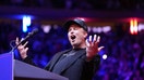 Elon Musk on stage before Republican presidential nominee former President Donald Trump speaks at a rally at Madison Square Garden in New York, NY on Sunday, October 27, 2024.