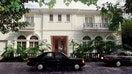 View of million-dollar home, with new owners cars in driveway was formally owned by Jos&eacute; and Mary Louise Menendez, who were killed by their two sons, Joseph and Erik Menendez and both convicted of murder in 1996, in photo December 17, 1993 in Beverly Hills, California. (Photo by Bob Riha, Jr./Getty Images)
