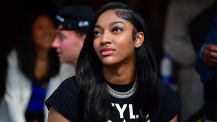 Sep 22, 2024; Inglewood, California, USA; WNBA basketball player Angel Reese attends the game between the Los Angeles Rams and San Francisco 49ers at SoFi Stadium.