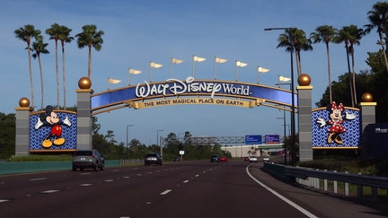 ORLANDO, FL - JUNE 1: Cars enter the grounds of Walt Disney World on June 1, 2024, in Orlando, Florida. (Photo by Gary Hershorn/Getty Images)
