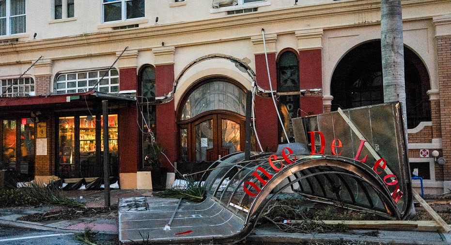 Property damage after Hurricane Milton made landfall in St. Petersburg, Florida