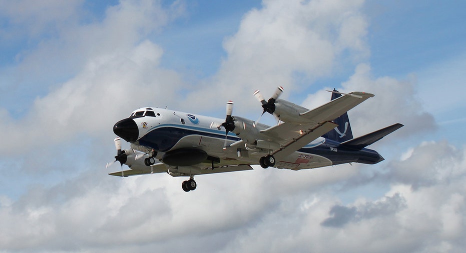 The NOAA flies two WP-3D Orion planes