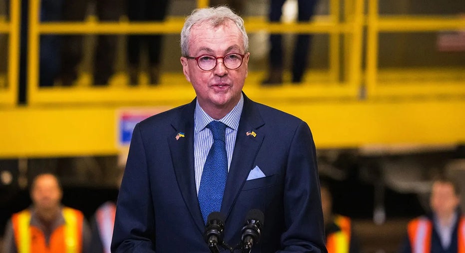 New Jersey Gov. Phil Murphy gives a speech on the Hudson River tunnel project at the West Side Yard on Jan. 31, 2023, in New York City.