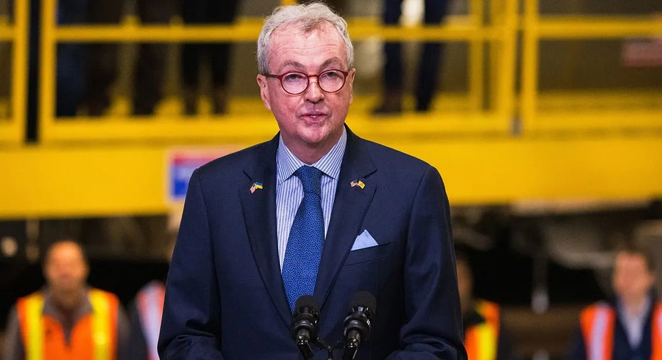 New Jersey Gov. Phil Murphy gives a speech on the Hudson River tunnel project at the West Side Yard on Jan. 31, 2023, in New York City.