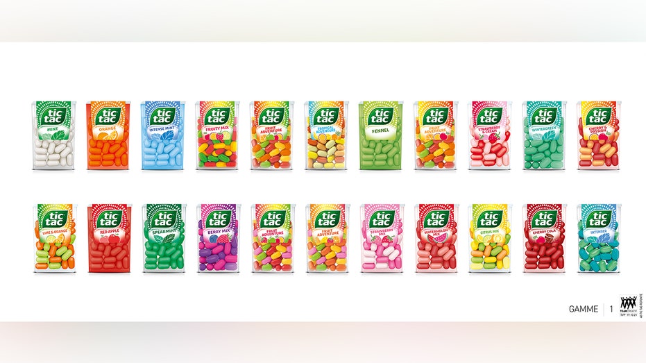 Variety of flavors of Tic Tac mints