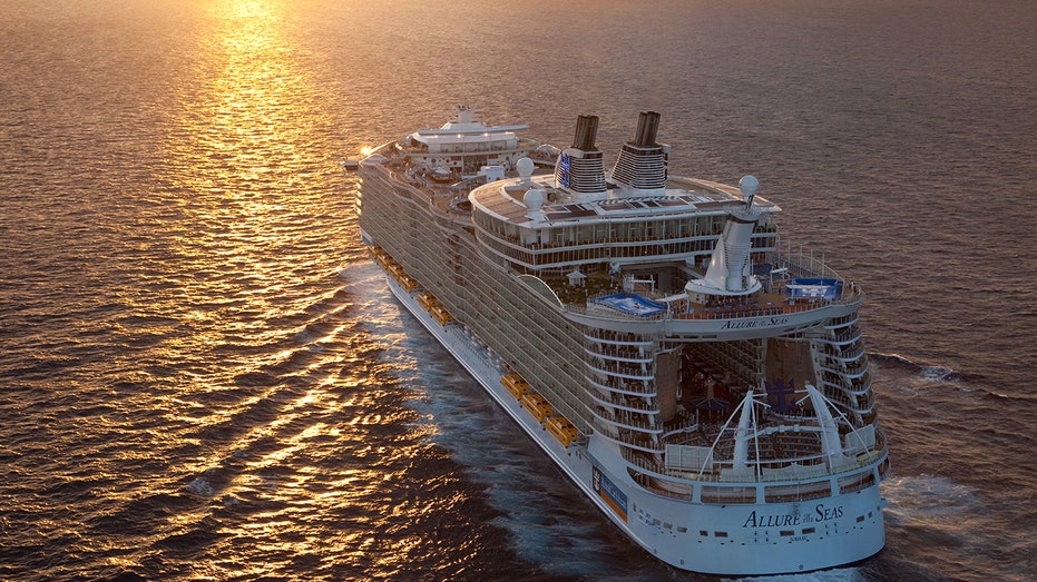 Allure of the Seas at sea with sun