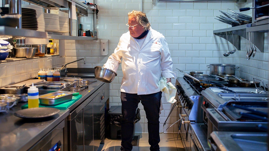 Chef David Burke in kitchen