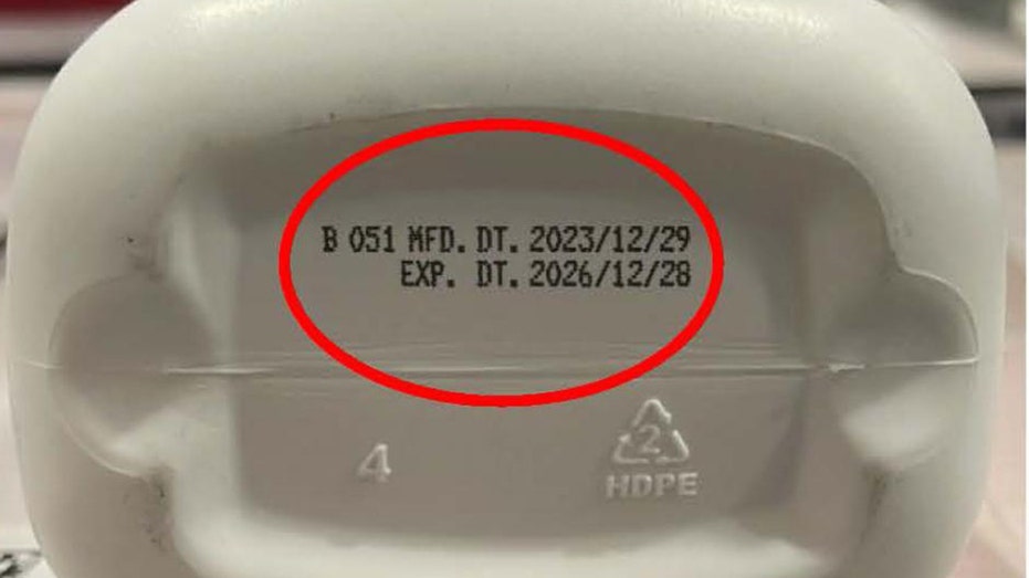 Lot/batch number of recalled baby powder