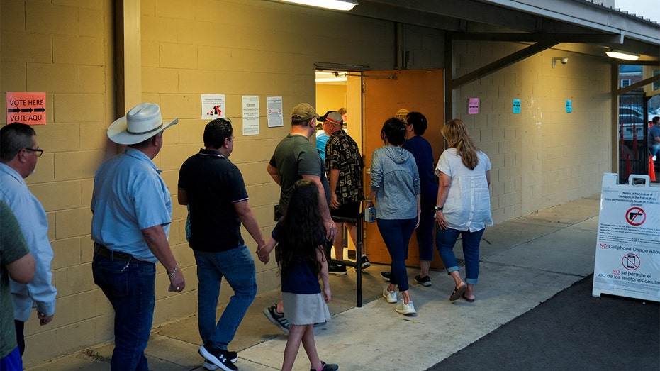 People standing in line to vote