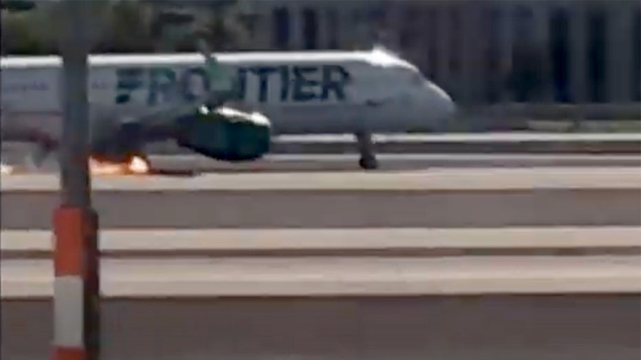 Frontier Airlines flight catches fire while landing in Las Vegas