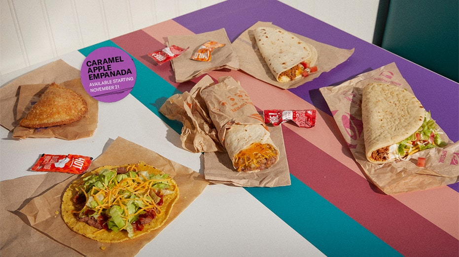 The five items on Taco Bell’s “Decades Menu.”