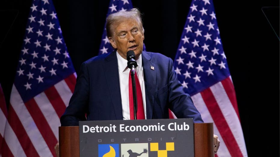 Former President Trump, speaks at the Detroit Economic Club.