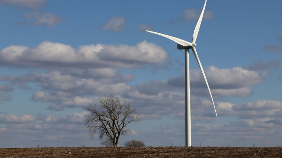 wind turbine operates in rural illinois