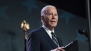 US President Joe Biden speaks during the National Association of Counties legislative conference in Washington, DC, US, on Monday, Feb. 12, 2024. Biden&apos;s reelection campaign has launched a TikTok account in a bid to reach younger voters, a move that comes as the popular short-form video platform confronts concerns over its ties to China. Photographer: Chris Kleponis/CNP/Bloomberg via Getty Images