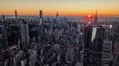 The sun rises behind the Empire State Building as seen from the EdgeNYC observation deck at Hudson Yards on November 8, 2024, in New York City.   - Fox Business News