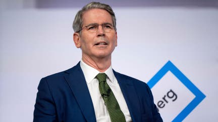 Scott Bessent, founder and chief executive officer of Key Square Group LP, at an interview during the Republican National Convention (RNC) near the Fiserv Forum in Milwaukee, Wisconsin, US, on Tuesday, July 16, 2024. Former President Donald Trump tapped JD Vance as his running mate, elevating to the Republican presidential ticket a venture capitalist-turned-senator whose embrace of populist politics garnered national attention and made him a rising star in the party.