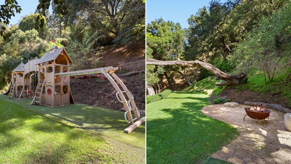 An additional neighboring lot featuring a firepit and playground is also on the market.