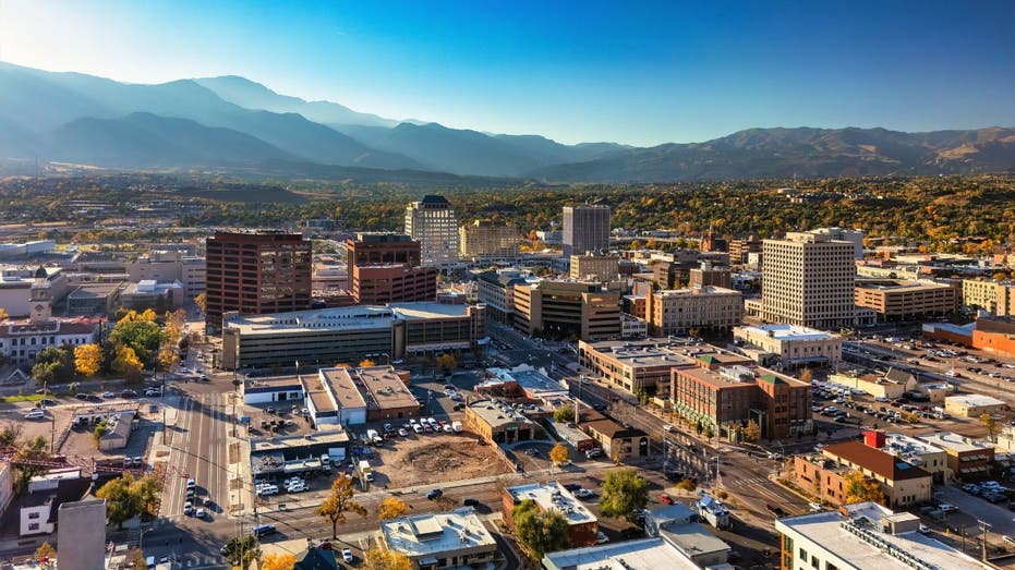 aerial view of colorado springs, colorado