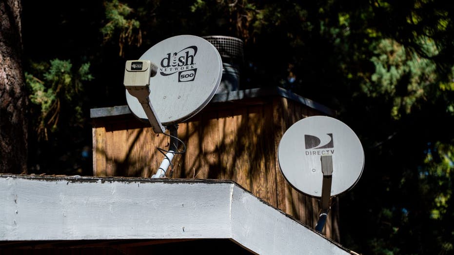 directv and dish satellites on a home