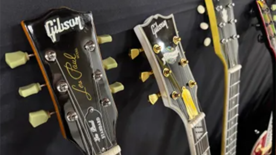 headstock of fake gibson guitar