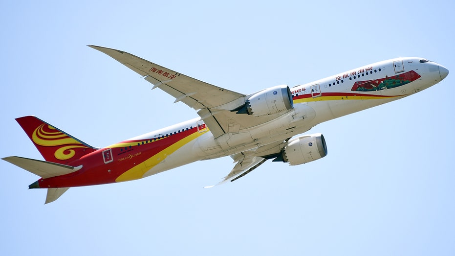 Hainan Airlines plane departs Rome, Italy