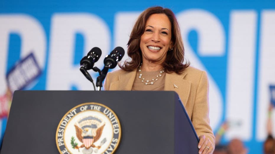 Kamala Harris speaks at the campaign rally