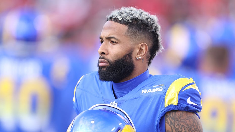 Odell Beckham Jr looks on during a Rams game