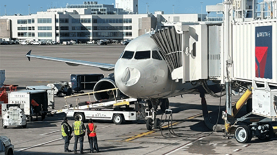 Nose damage on Delta Airbus